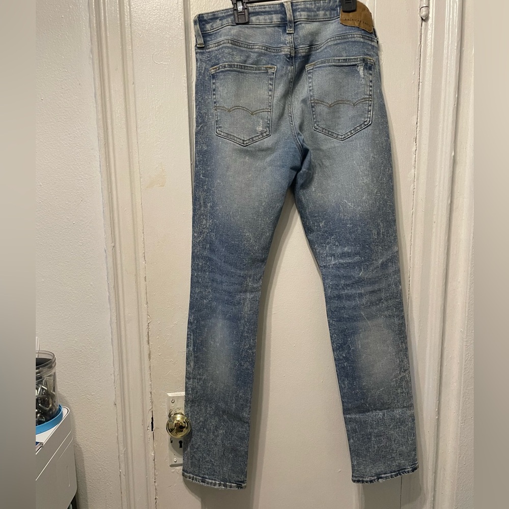 American Eagle Outfitters Blue Skinny Jeans Distressed pre-loved - Picture 4 of 5